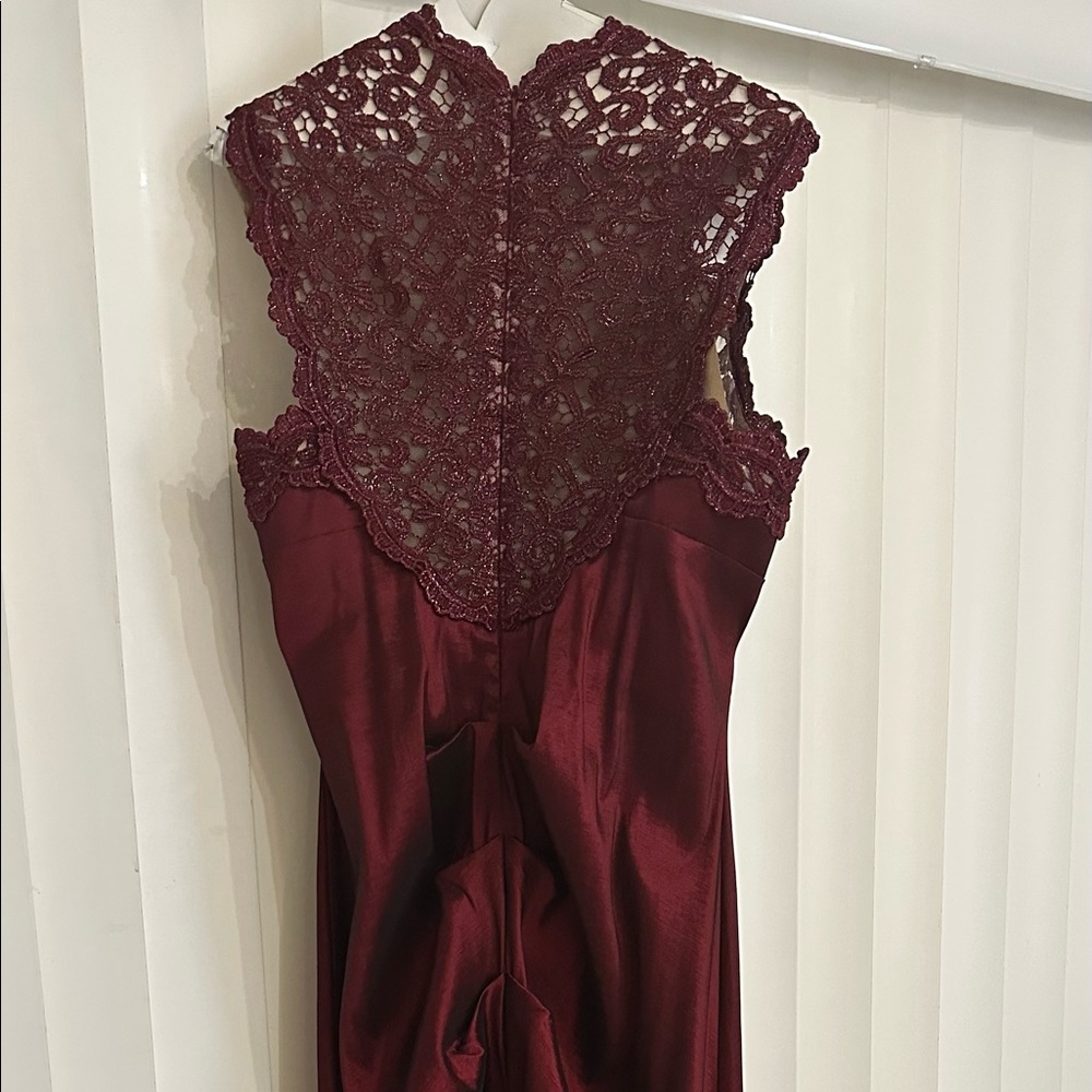 Xscape red mermaid gown. Beautiful for wedding, formal event.